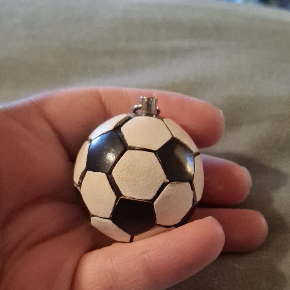 Black and White Soccer Ball Charm Ornament